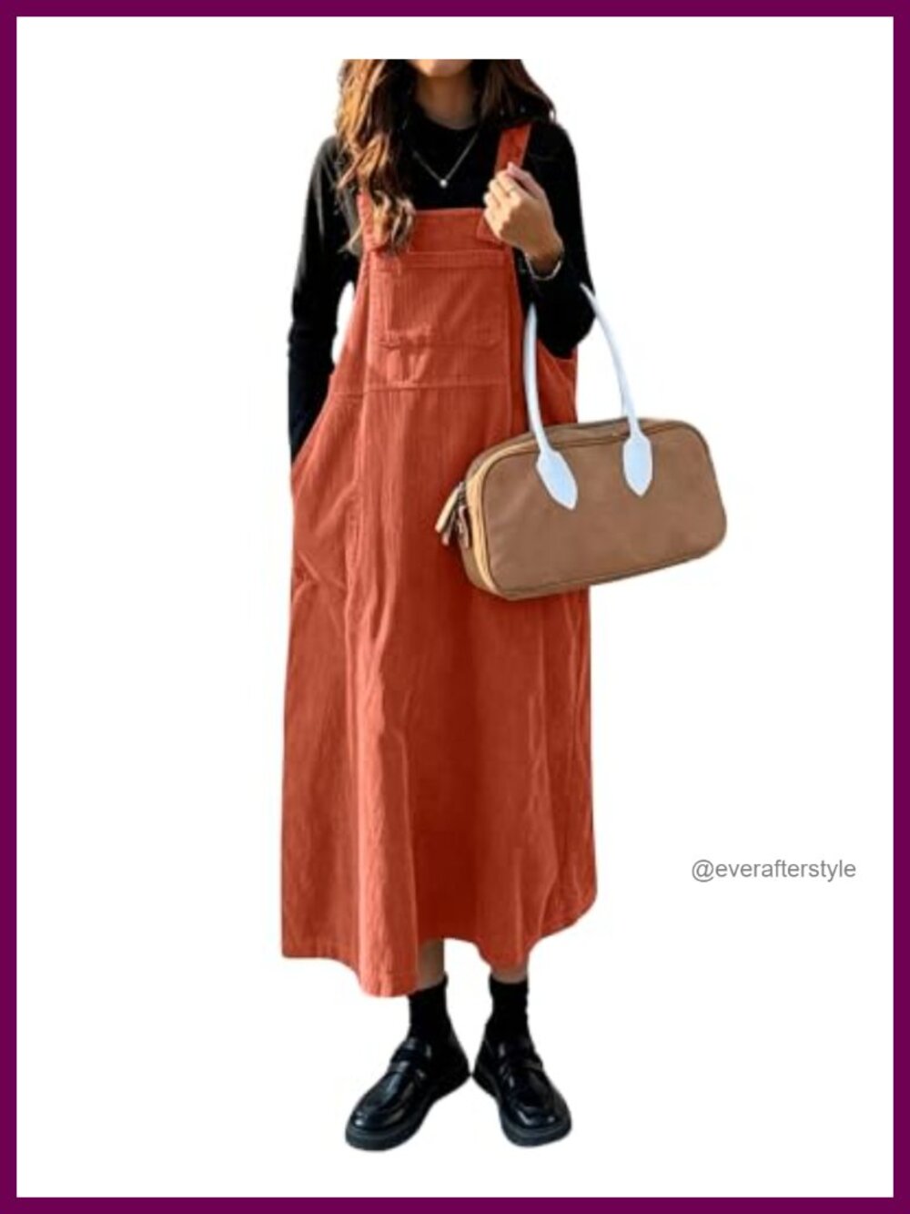 Corduroy Sleeveless Jumper Dress Flare Midi Pinafore with Pockets